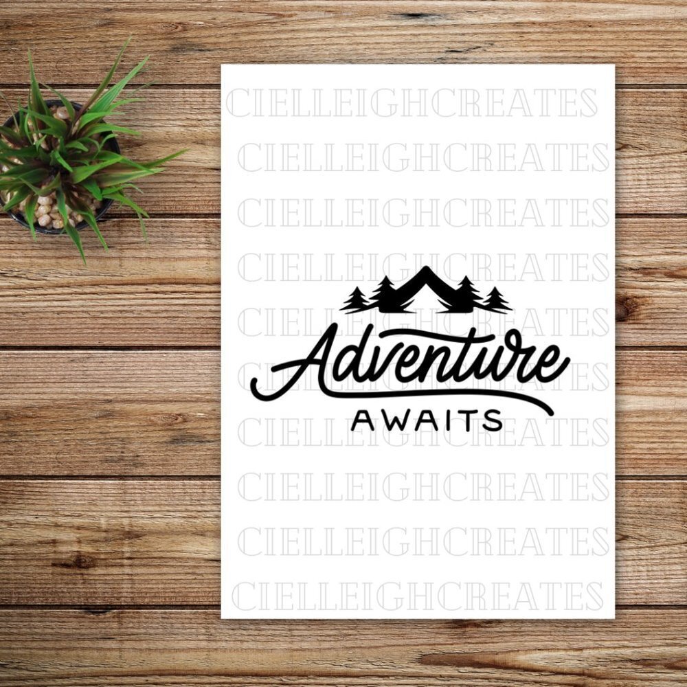*2 for $20* Adventure Awaits vinyl decal Sticker Handcrafted